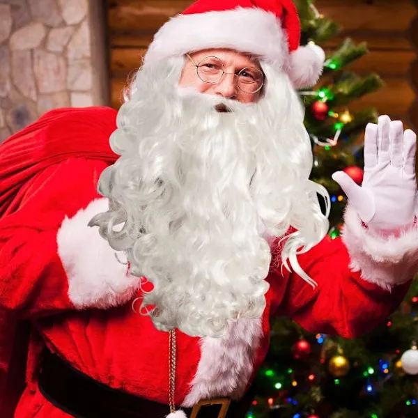 /EA/Tomte skägg och peruk set, vit tomtenisse peruk och skägg, en storlek> Tillbehör