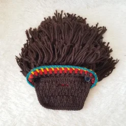 En bit (färg) rolig kreativ handgjord hatt peruk skägg hatt，Xi> Huvudbonader