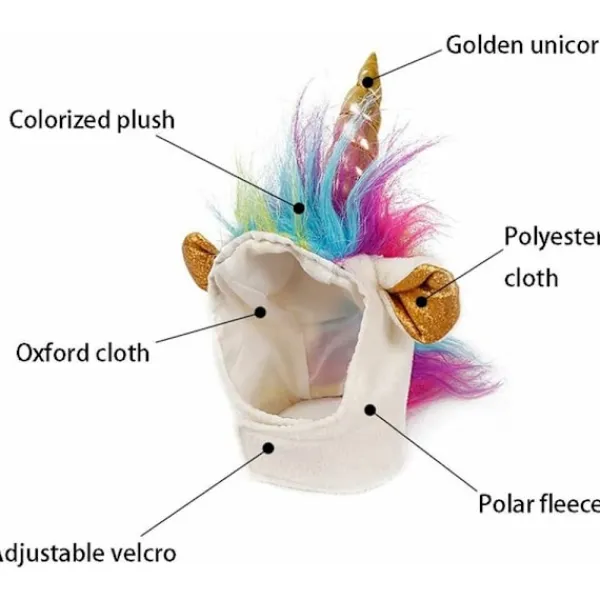 Enhörningshatt för husdjur, för katter och små hundar, valp, kattkostym, accessoar för Halloween, cosplay, manmössa> Huvudbonader