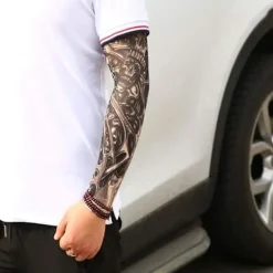 Superp Falsk tatuering armhylsa, armstrumpor Halloween tatuering cyklist basketboll solskydd sleevelet><noscript><img width=