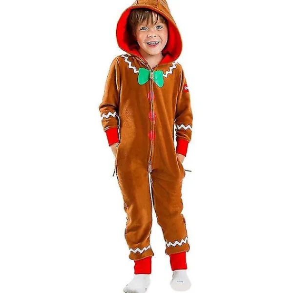 Familj Pepparkaka Mysig Jumpsuit för Män, Bekväm Pepparkaka Mysig Jul Onesie-Perfekt S> Dräkter