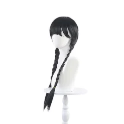 FMYSJ Familjen Addams Film Wednesday Addams Peruker, Halloween Merchandise Gåva För Cosplay Party Rekvisita Flätad Hårperuk (FMY)><noscript><img width=