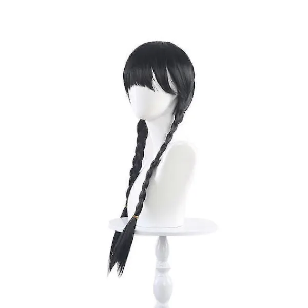 FMYSJ Familjen Addams Film Wednesday Addams Peruker, Halloween Merchandise Gåva För Cosplay Party Rekvisita Flätad Hårperuk (FMY)> Peruker
