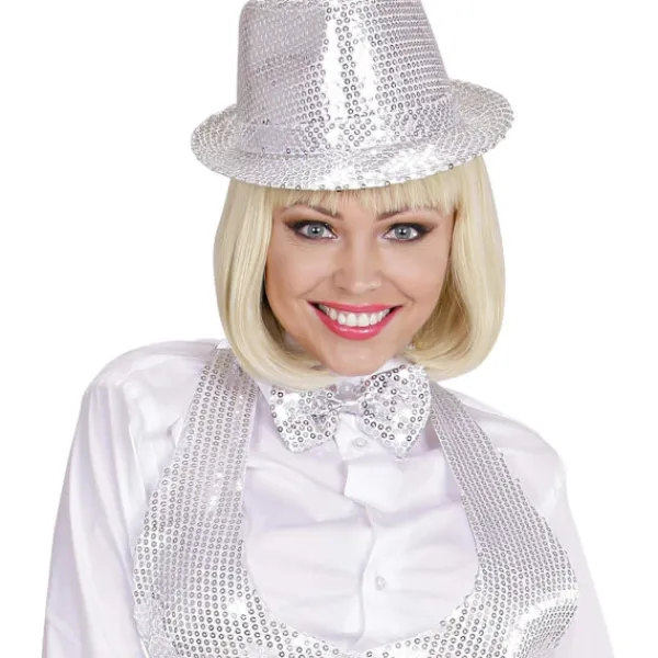 Filt hatt med glitter, guld, för temafester eller karneval, Fest> Huvudbonader