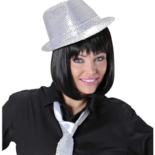 Filt hatt med glitter, guld, för temafester eller karneval, Fest> Huvudbonader