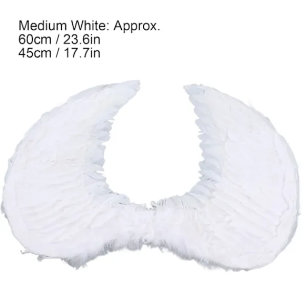 Fjädervingar för Vuxna och Barn Cosplay Levande Ving Kostymtillbehör för Halloween Julfest Vit M 60 X 45cm / 23.6 X 17.7in> Tillbehör