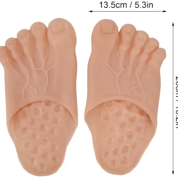 NeunWolken Fotslippers, cosplay hulk tofflor Halloween, enorma fötter kostym maskerad rekvisita, brun 36-42 yards> Tillbehör