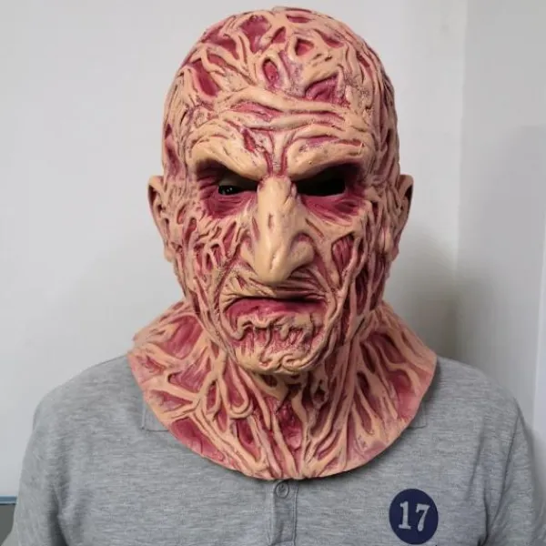 KOOLYOU Freddy Krueger Mask Halloween Film En Mardröm På Elm Street Terror Party Cosplay Kostym Rekvisita Horror Latex Huvudbonad mask> Masker