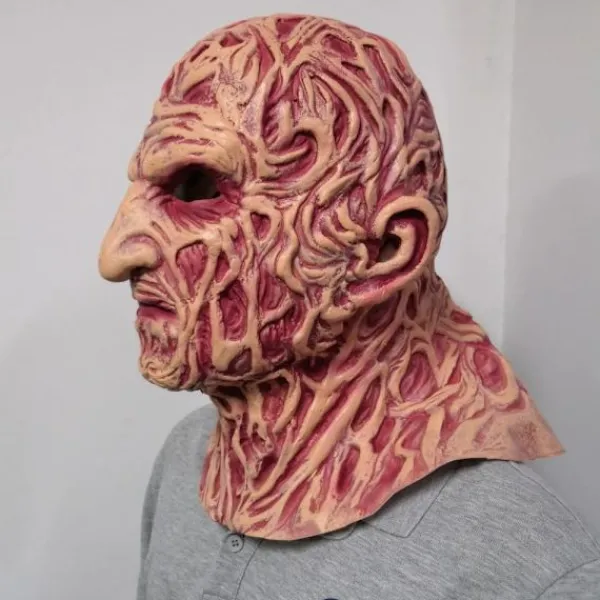 KOOLYOU Freddy Krueger Mask Halloween Film En Mardröm På Elm Street Terror Party Cosplay Kostym Rekvisita Horror Latex Huvudbonad mask> Masker