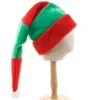 /#/Förlängd röd och grön randig plysch julhatt/#/> Huvudbonader
