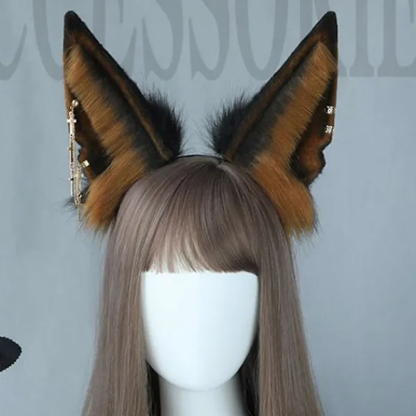 Fuskpäls Hundöron Djur Hårband Vargöron Realistisk Lolita Varg Hårband> Huvudbonader