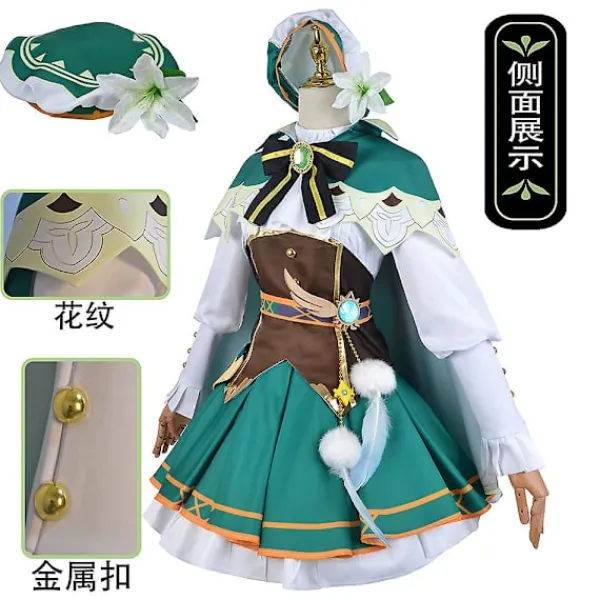 Game Genshin Impact Venti Cosplay Dräkt Outfit Anime Cosplay Halloween Kostymer Dam Venti Kostym Full Set Uniform XL> Dräkter