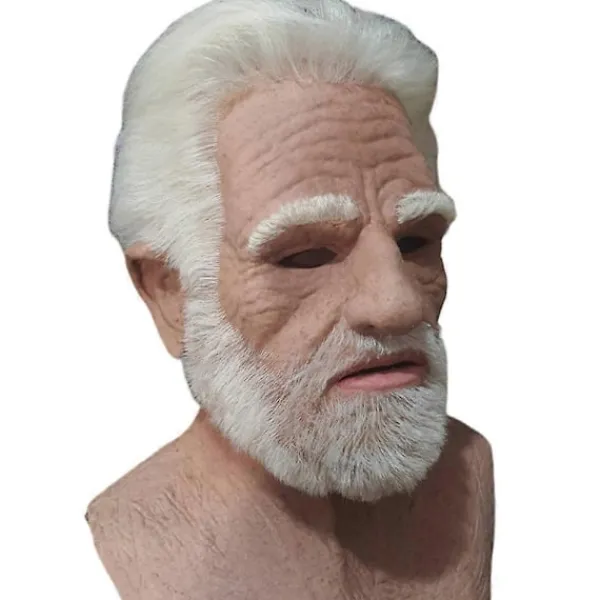 FMYSJ Gammal Man Ansiktsmask Latex Realistisk Mask, Halloween Krypande Rynka Gammal Person Mask Huvudbonad Hjälm Vuxen Maskeradklädsel Kostym Rekvisita (FMY) | Fyndiq> Masker