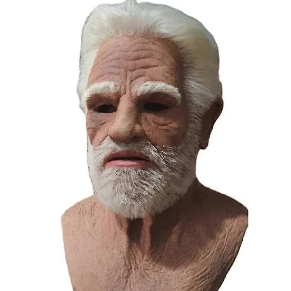 FMYSJ Gammal Man Ansiktsmask Latex Realistisk Mask, Halloween Krypande Rynka Gammal Person Mask Huvudbonad Hjälm Vuxen Maskeradklädsel Kostym Rekvisita (FMY) | Fyndiq> Masker