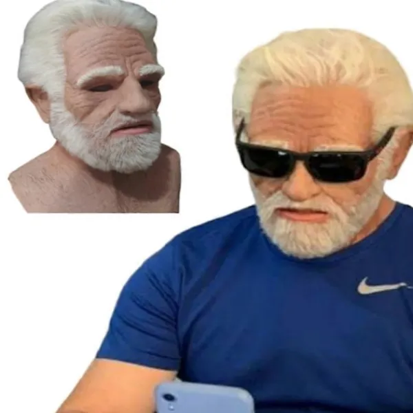 FMYSJ Gammal Man Ansiktsmask Latex Realistisk Mask, Halloween Krypande Rynka Gammal Person Mask Huvudbonad Hjälm Vuxen Maskeradklädsel Kostym Rekvisita (FMY) | Fyndiq> Masker