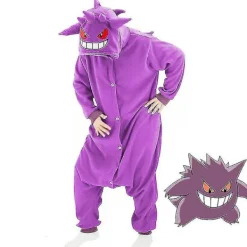 Gengar Dräkt Heldress Pyjamas Halloween Jul One Piece Kigurumi för Män Kvinnor - WELLNGS XL> Dräkter