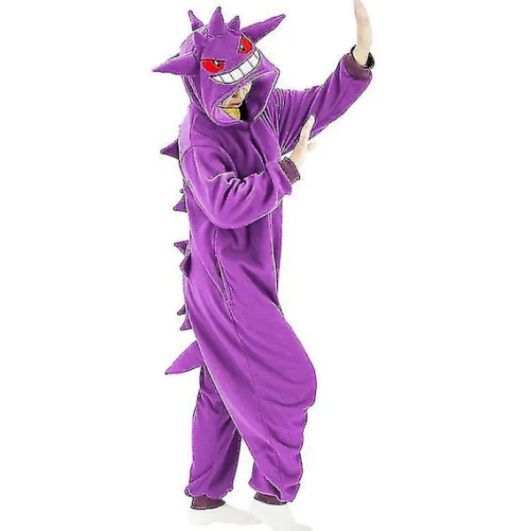 Gengar Dräkt Heldress Pyjamas Halloween Jul One Piece Kigurumi för Män Kvinnor - WELLNGS XL> Dräkter