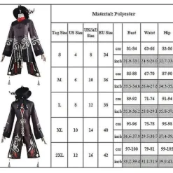 Genshin Impact Hu Tao Kostym Fancy Up Outfits Fransar Byxor Uniform Se 2XL><noscript><img width=