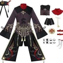 Genshin Impact Hu Tao Kostym Fancy Up Outfits Fransar Byxor Uniform Se XL> Dräkter