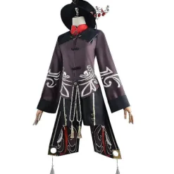 Genshin Impact Hu Tao Kostym Fancy Up Outfits Fransar Byxor Uniform Se XL><noscript><img width=