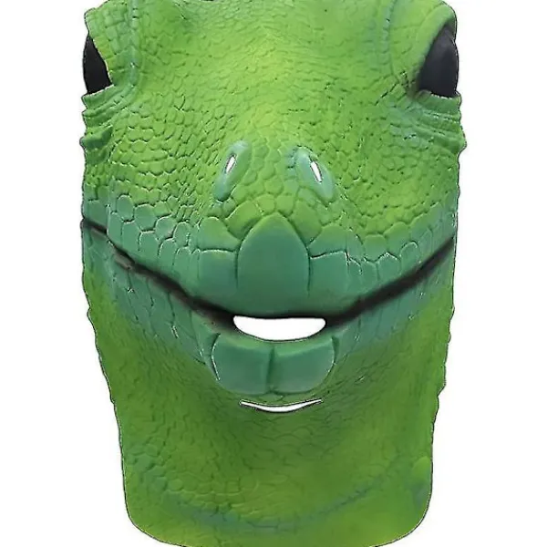 FMYSJ Ghyt Ödlehuvud Mask Halloween Kostym Rekvisita Vuxen Fest Realistiska Djur Latex Masker Grön Ödlehuvudbonad (FMY)> Masker