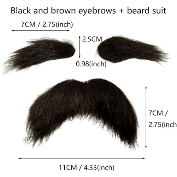 Jettbuying Ögonbrynskit Cosplay Rekvisita Dekoration Mustaschset Ansiktshår A> Tillbehör
