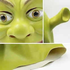 FMYSJ Grön Monster Mask Kostym Mask Halloween Cosplay Hel Huvud Grön Vuxen Shrek Mask Latex (FMY)><noscript><img width=