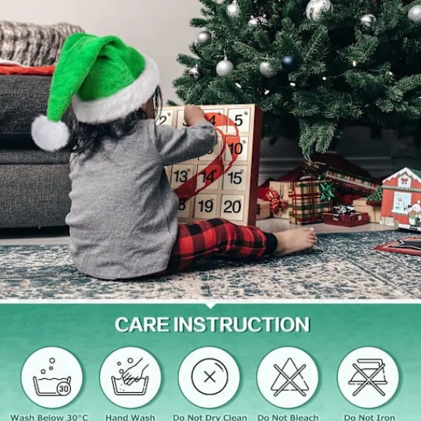Grön sammetsluva tomte, lyxig julhatt för vuxna, tomteluvor för kvinnor och män, tomteluvor, juldekoration> Huvudbonader