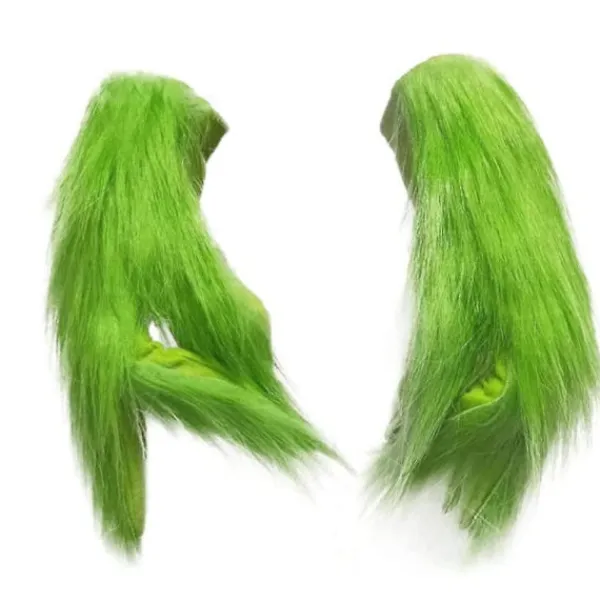 Gröna Grinchen Plyschhandskar Cosplay Kostym Vuxna Barn Julvantar Rekvisita Tillbehör> Tillbehör