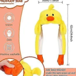 Gul Ankh Hatt Plysch Öron Rörliga Hoppande Hattar Lång Mjuk Söt Djurhatt Pop Up Öron Påskmössa Utklädnad Cosplay> Huvudbonader