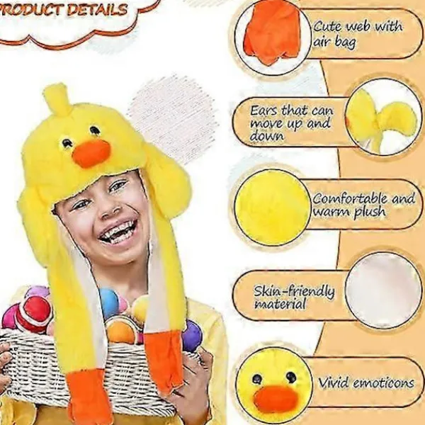 Gul Ankh Hatt Plysch Öron Rörliga Hoppande Hattar Lång Mjuk Söt Djurhatt Pop Up Öron Påskmössa Utklädnad Cosplay> Huvudbonader