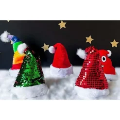 Guld Färg Glitter Julhatt för Vuxna, En Storlek><noscript><img width=