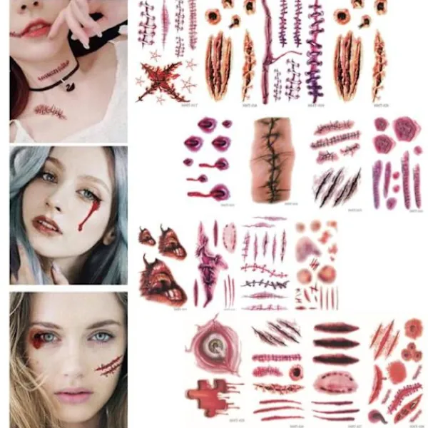 Otego Halloween - Sårtatuering / Tatuering stickers NHT - 024> Smink