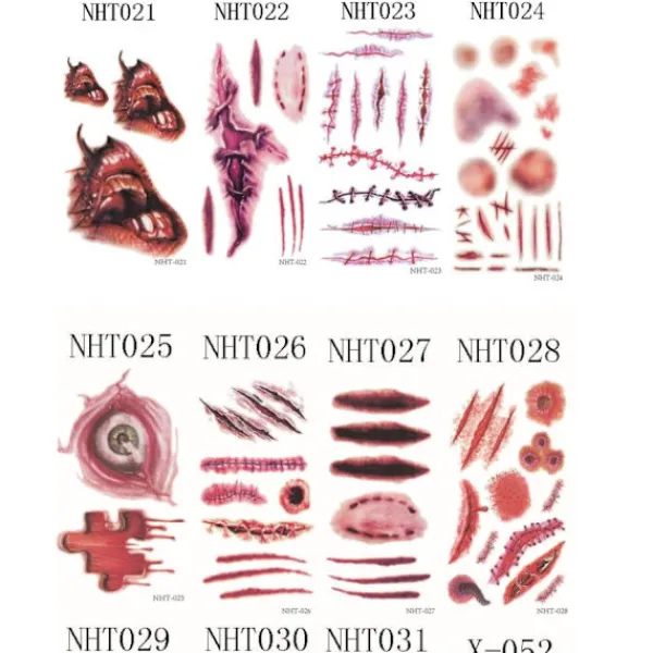 Otego Halloween - Sårtatuering / Tatuering stickers NHT - 024> Smink