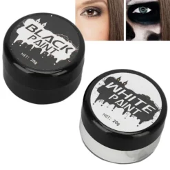 Xuigort Halloween ansiktsmålning kit svart och vitt högpigmenterad ansiktskroppsfärg för DIY cosplay temafester> Smink