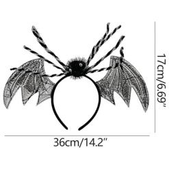 Halloween Bat Spider Pannband Silver><noscript><img width=