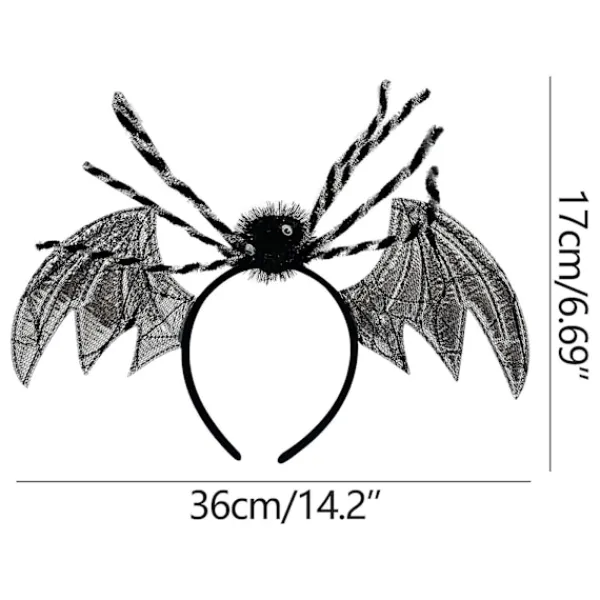 Halloween Bat Spider Pannband Silver> Huvudbonader