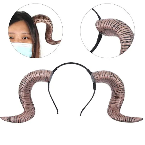 Halloween Cosplay Antik Guld Horn Hårband Rolig Kostymfest Huvudbonad Tillbehör Enkel Ring> Huvudbonader