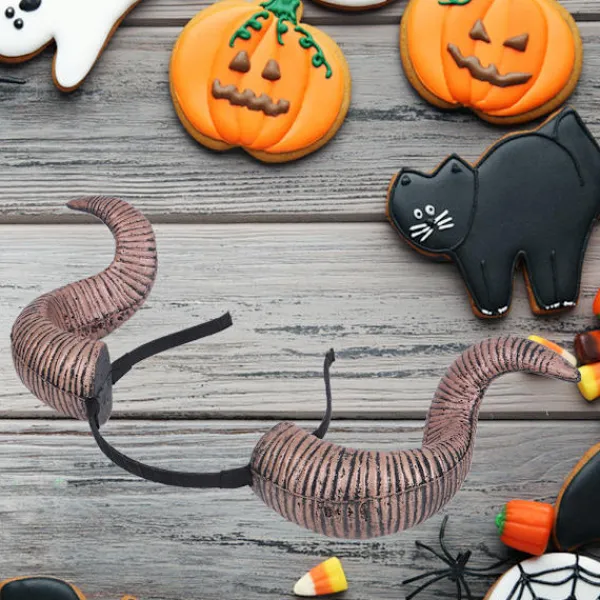 Halloween Cosplay Antik Guld Horn Hårband Rolig Kostymfest Huvudbonad Tillbehör Enkel Ring> Huvudbonader