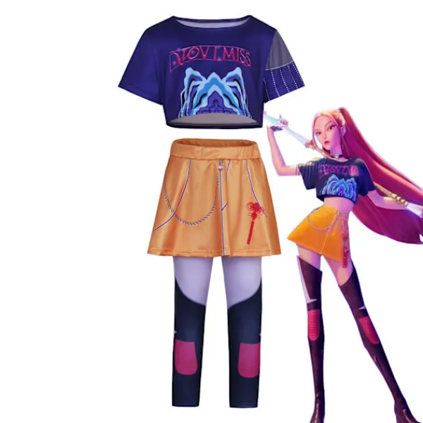 Halloween Demon Slayer Cosplay Kostym | K-Demon Slayer Mira Zoi Rumy Anime Outfit Familj Par Cosplay Rumi (jacka + foder + shorts) 120 120 | Fyndiq> Dräkter