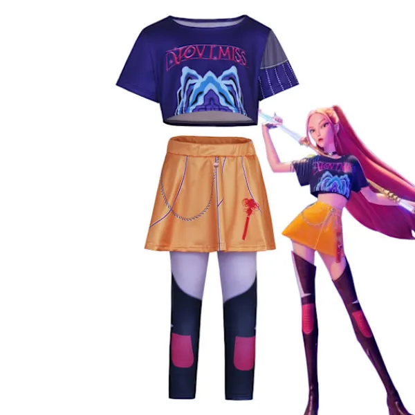 Halloween Demon Slayer Cosplay Kostym | K-Demon Slayer Mira Zoi Rumy Anime Outfit Familj Par Cosplay Rumi (jacka + foder + shorts)_max 110 | Fyndiq> Dräkter
