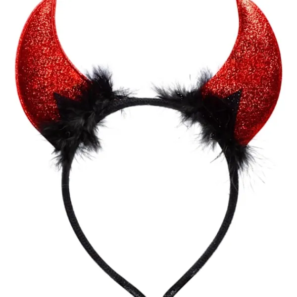 Halloween Djävulshorn Hårband Demonhorn Huvudbonad Röda Djävulshorn Röd Djävulsdräkt Tillbehör för Barn Kvinnor Män Halloweenfest> Huvudbonader