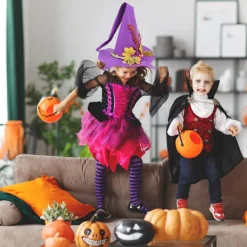 Halloween Häxhatt Filt Hatt Halloween Fest Maskerad Cosplay Kostym Tillbehör Fest Dekor><noscript><img width=