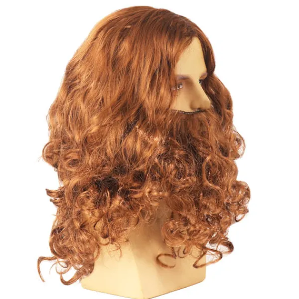 Jettbuying Halloween Jesus Peruk Kostym Rekvisita Lång Lockig Peruk Rolig Brun W One Size> Peruker