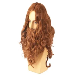 Jettbuying Halloween Jesus Peruk Kostym Rekvisita Lång Lockig Peruk Rolig Brun W One Size><noscript><img width=