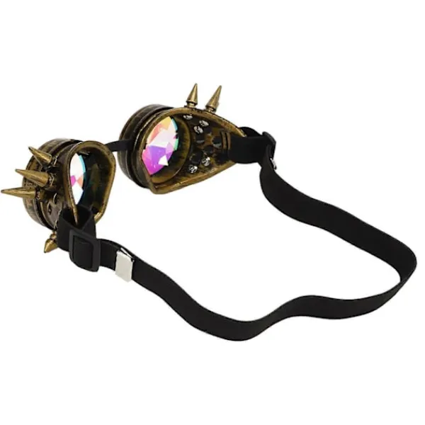 LEIGELE Halloween Kalejdoskop Rave Glasögon Regnbåge Kristall Linser Justerbara Trippy Psykedeliska Steampunk Glasögon (LGL)> Tillbehör