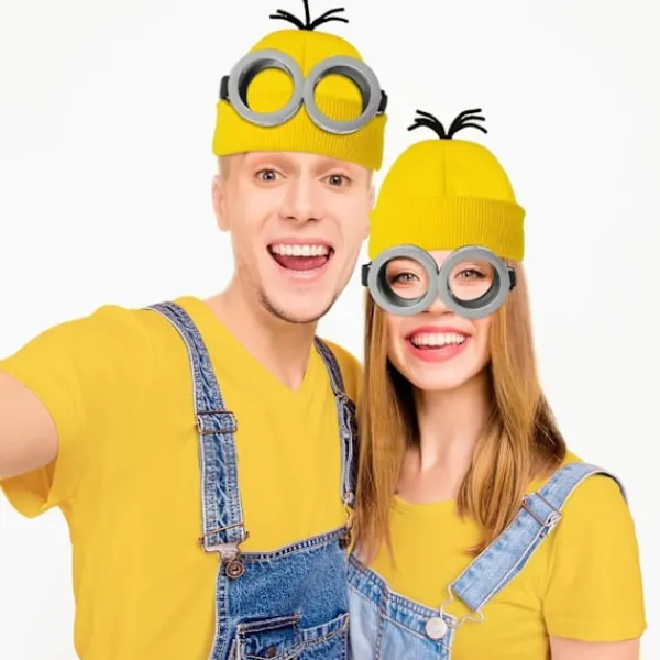 Halloween Kostym Mössa Hatt Minion Glasögon Handskar Maskerad Kostym Despicable Me Cosplay Tillbehör Vuxen{f2}> Tillbehör
