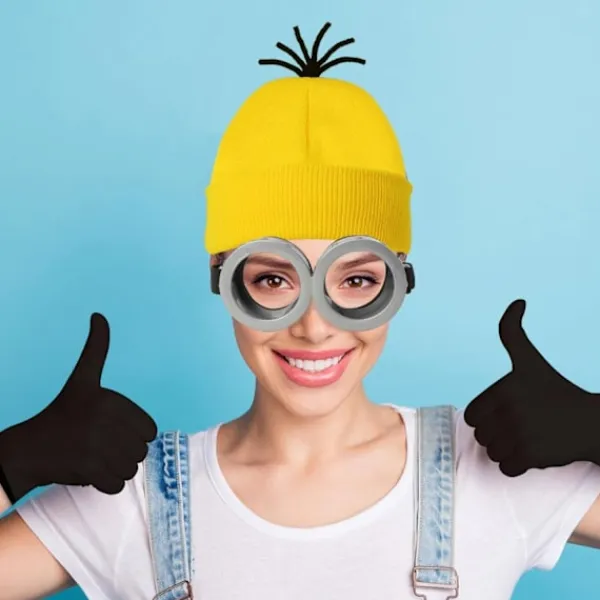 Halloween Kostym Mössa Hatt Minion Glasögon Handskar Maskerad Kostym Despicable Me Cosplay Tillbehör Vuxen{f2}> Tillbehör