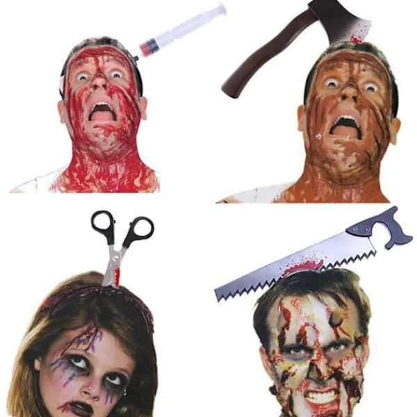 AcserGery Halloween Kostym Pannband, Läskigt Kniv Pannband Tillbehör Hemsk Rolig Fotorekvisita för Halloween Fest Favörer> Huvudbonader