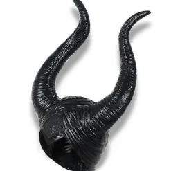 Halloween Latex Maleficent Hatt med Ondskan Svarta Horn Drottning Huvudbonad><noscript><img width=